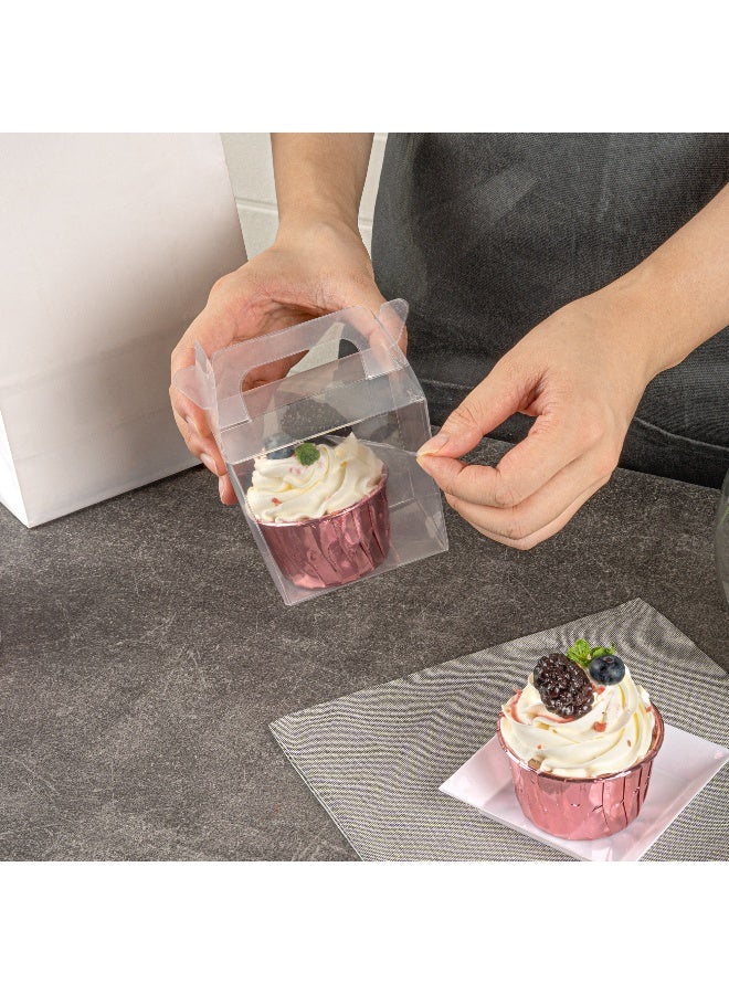 Restaurantware 3.25 x 2.5 x 4.5 Inch Wedding Favor Boxes, 100 Rectangle Transparent Candy Boxes - Built-In Handle, For Weddings, Baby Showers, And Birthday Parties, Plastic Party Favor Container, - Image 5