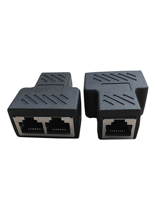 NIBEMINENT 1-to-2 Port Female Network Ethernet LAN Splitter Adapter Black