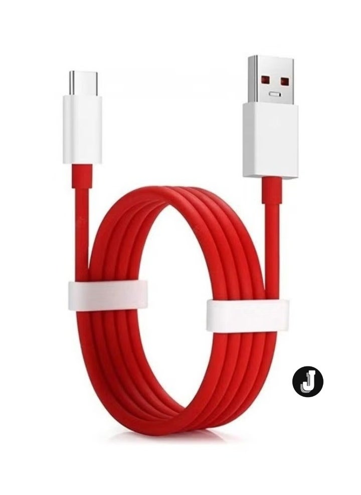 JAJEEK "New Warp Fast Charge Type-C Cable – Red/White, Quick Charging for OnePlus & USB-C Devices" - Image 2