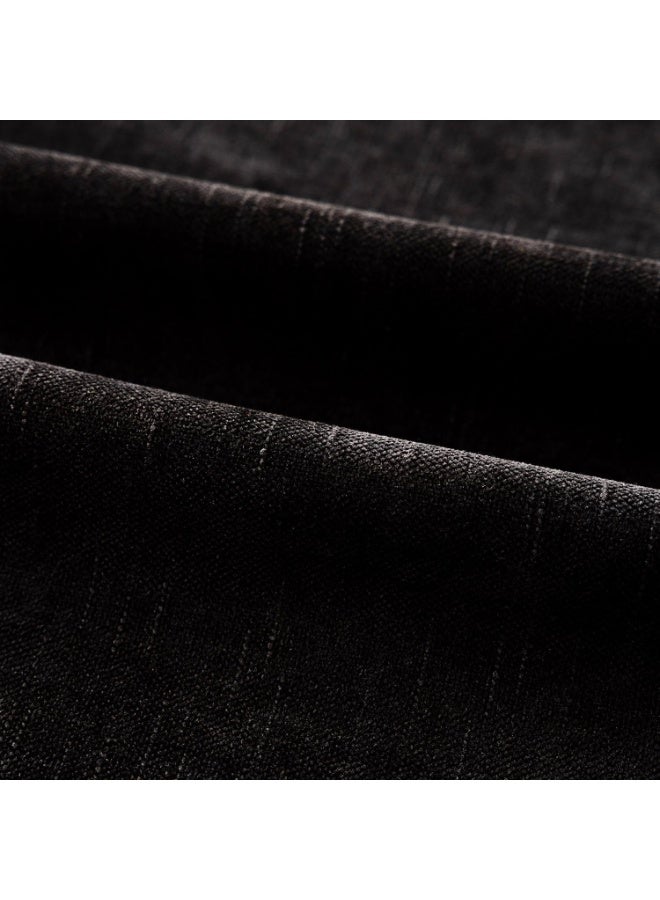 Pack of 2 Black Soft Textured Throw Decorative Pillow Covers Square Accent Solid Cushion Cover Cozy Farmhouse Pillow Case with Zipper for Couch Sofa Bedroom Living Room 45x45CM - Image 3