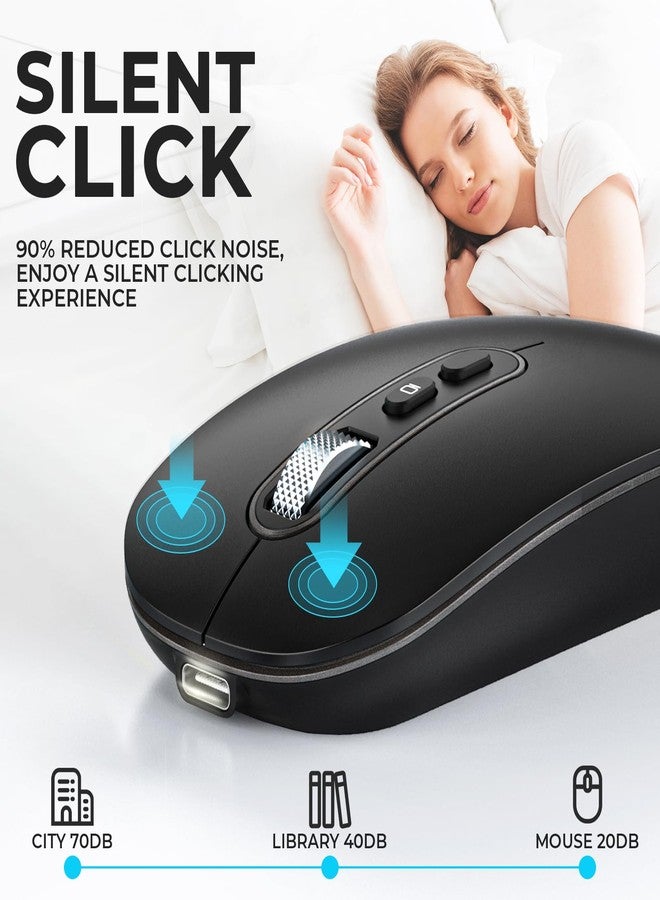 RaceGT USB C Wireless Mouse, Rrechargeable Dual-Mode Mouse(Type-c and Bluetooth), Slim Mice for MacBook Air/Pro, Silent Travel Mice for iPad Mac Laptop PC Computer - Image 5