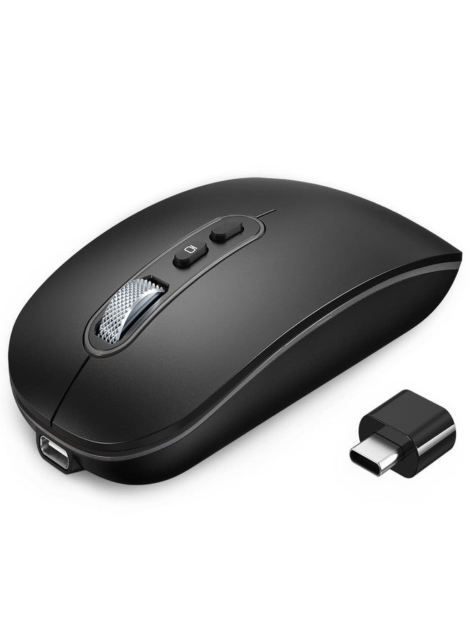 RaceGT USB C Wireless Mouse, Rrechargeable Dual-Mode Mouse(Type-c and Bluetooth), Slim Mice for MacBook Air/Pro, Silent Travel Mice for iPad Mac Laptop PC Computer - Image 1