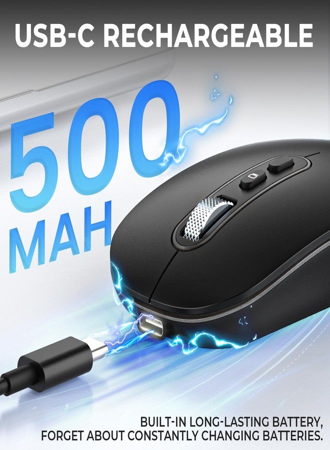 RaceGT USB C Wireless Mouse, Rrechargeable Dual-Mode Mouse(Type-c and Bluetooth), Slim Mice for MacBook Air/Pro, Silent Travel Mice for iPad Mac Laptop PC Computer - Image 3