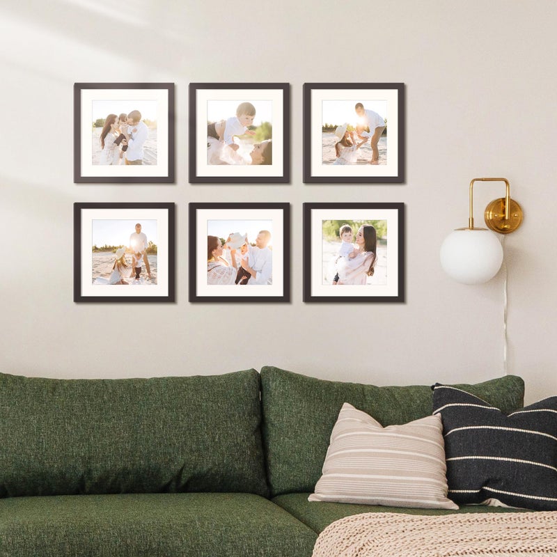 upsimples 11x11 Picture Frame, Display Pictures 8x8 with Mat or 11 x 11 Without, Wall Hanging Square Frames, Black, 1 Pack - Image 2