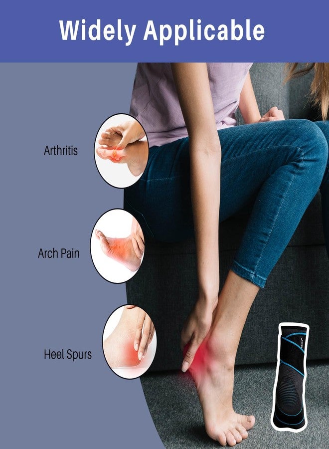 AMITOFO Ankle Brace for Sprained Ankle: Plantar Fasciitis and Achilles Tendonitis Relief, Heel Support for Men and Women with Strap for Foot Swelling and Compression (Single, Black Gray, Large) - Image 4