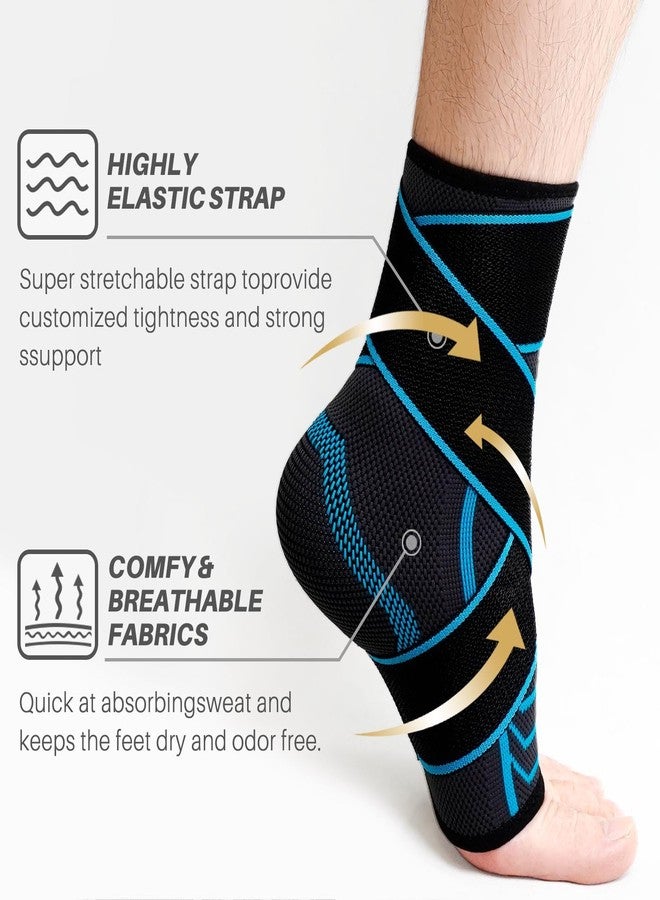 AMITOFO Ankle Brace for Sprained Ankle: Plantar Fasciitis and Achilles Tendonitis Relief, Heel Support for Men and Women with Strap for Foot Swelling and Compression (Single, Black Gray, Large) - Image 5