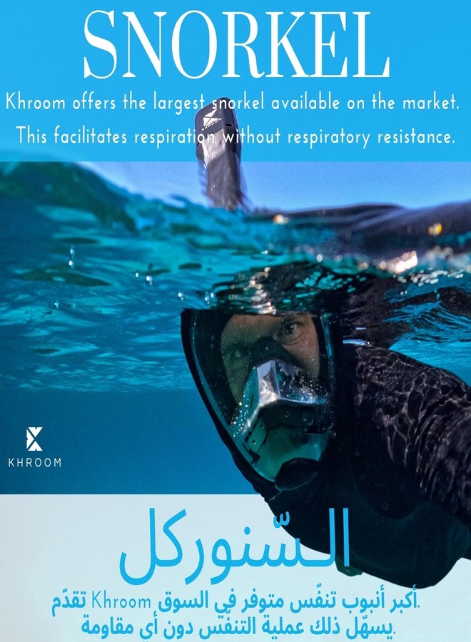 Khroom Full Face Snorkel Mask for Adults | Unique CO2 Safe Valve System | 3x Larger Snorkel for Easy Breathing | Premium Snorkel Gear/Scuba Mask for Adults (L/XL, Turquoise) - Image 2