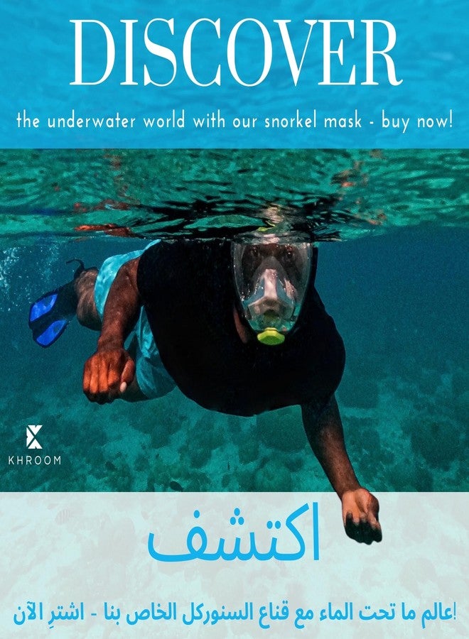 Khroom Full Face Snorkel Mask for Adults | Unique CO2 Safe Valve System | 3x Larger Snorkel for Easy Breathing | Premium Snorkel Gear/Scuba Mask for Adults (L/XL, Turquoise) - Image 5