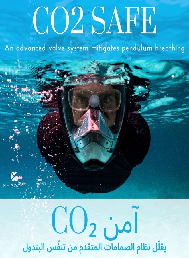 Khroom Full Face Snorkel Mask for Adults | Unique CO2 Safe Valve System | 3x Larger Snorkel for Easy Breathing | Premium Snorkel Gear/Scuba Mask for Adults (L/XL, Turquoise) - Image 4