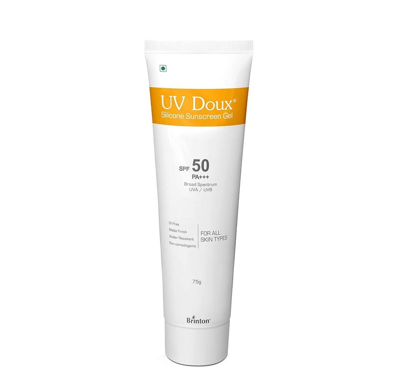 Brinton Brinton Healthcare UvDoux Face Body Sunscreen gel with SPF 50 PA in Matte Finish and Oil Free Formula Water Resistant Sunscreen Protection against UVAUVB Rays75 gm x Pack of 4 - Image 2