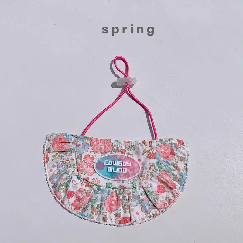 Generic Pet saliva towel collar adjustable plaid dog bib cat supplies cat scarf factory wholesale special price Pink Rabbit