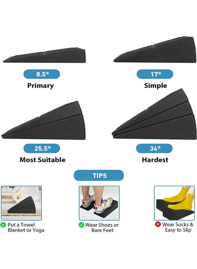 YelaJoy 3pcs Squat Wedge Block, Adjustable Foam Squat Ramp Wedge for Standing Relaxation Stretching and Calf Stretcher, Non-Slip Squat Ramp Slant Board for Heel Elevated Squat and Weight Lifting - Image 5