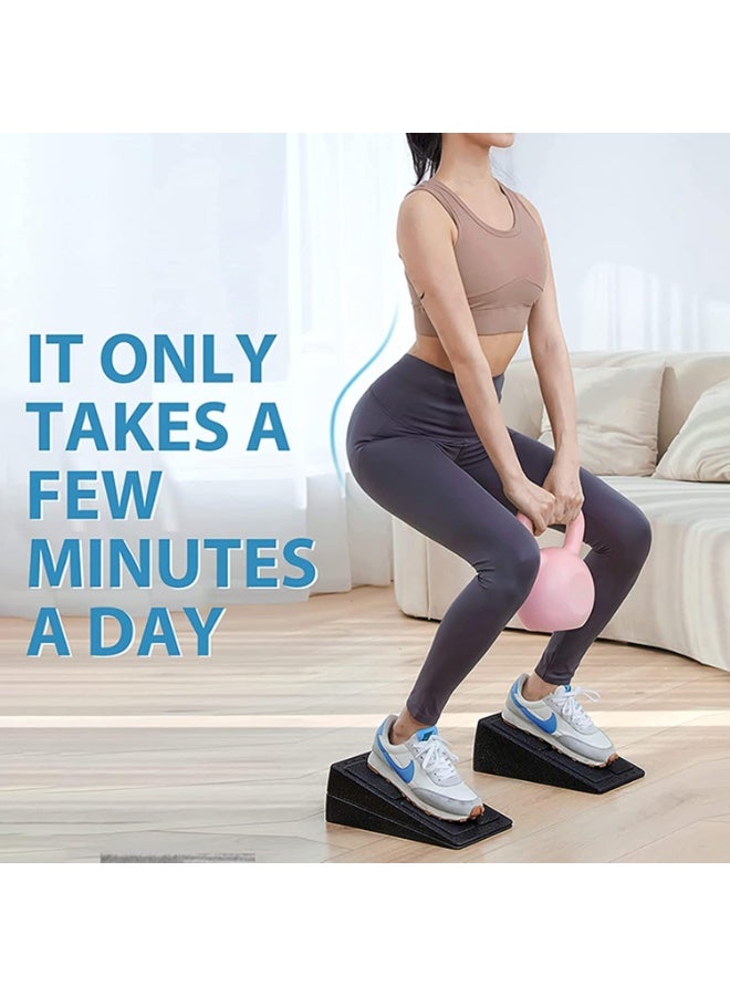 YelaJoy 3pcs Squat Wedge Block, Adjustable Foam Squat Ramp Wedge for Standing Relaxation Stretching and Calf Stretcher, Non-Slip Squat Ramp Slant Board for Heel Elevated Squat and Weight Lifting - Image 2