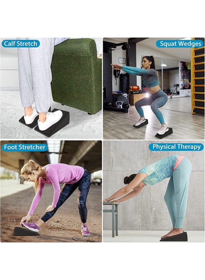 YelaJoy 3pcs Squat Wedge Block, Adjustable Foam Squat Ramp Wedge for Standing Relaxation Stretching and Calf Stretcher, Non-Slip Squat Ramp Slant Board for Heel Elevated Squat and Weight Lifting - Image 4