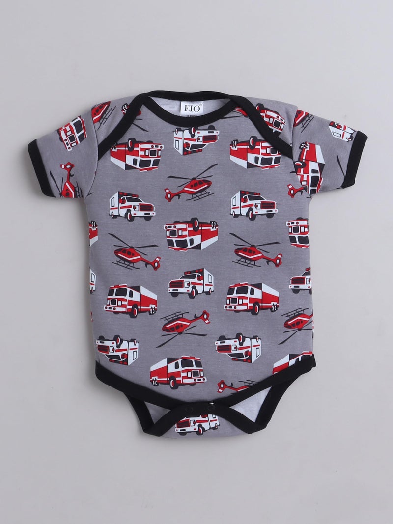 EIO Newborn Baby Cotton Romper Sleepsuit | Half Sleeve Jumpsuit Bodysuit for Boys & Girls | Soft Breathable Baby Clothes Combo Pack - Image 3