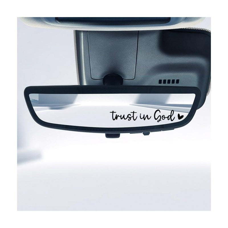 Dxnq 2 Pcs Trust In God Rearview Mirror Decals  Automotive Vinyl Rear View Mirror Decorative Stickers  Waterproof Trust In God Stickers For Car Truck Laptop  Car Accessories (Black) - Image 1