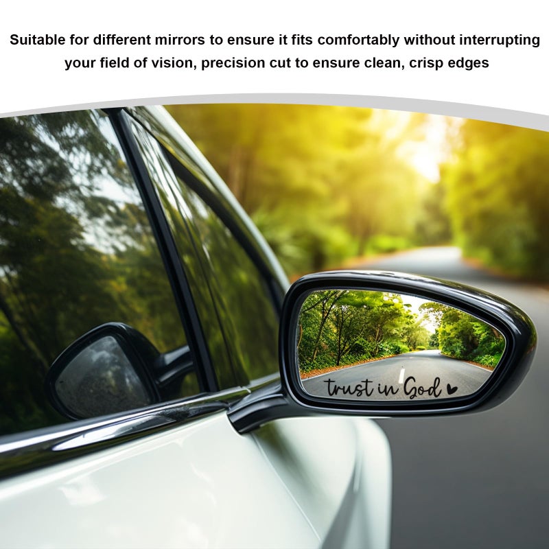 Dxnq 2 Pcs Trust In God Rearview Mirror Decals  Automotive Vinyl Rear View Mirror Decorative Stickers  Waterproof Trust In God Stickers For Car Truck Laptop  Car Accessories (Black) - Image 5