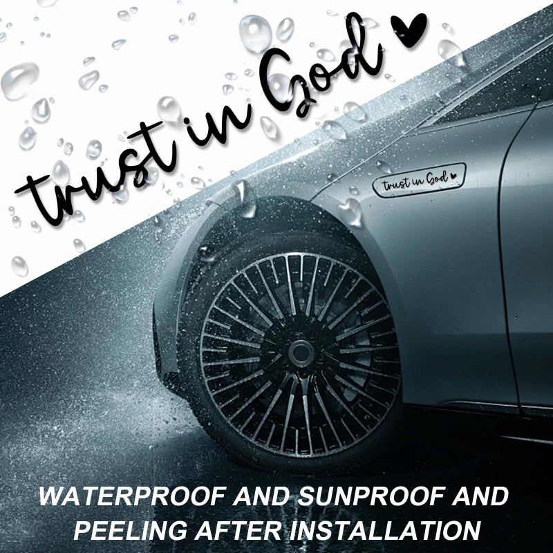 Dxnq 2 Pcs Trust In God Rearview Mirror Decals  Automotive Vinyl Rear View Mirror Decorative Stickers  Waterproof Trust In God Stickers For Car Truck Laptop  Car Accessories (Black) - Image 4