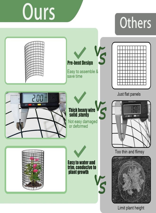 HOLANHING 6 Pack Wire Plant Protectors, 13.5" Dia x 14" H Plant Protector from Animals, 18pcs Pre-Bent Metal Mesh to Keep Animals Out with Zip Ties & Stakes, Bunny Barricades for Garden Plants (6 Packs) - Image 2