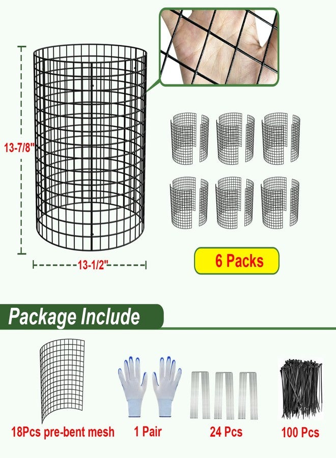 HOLANHING 6 Pack Wire Plant Protectors, 13.5" Dia x 14" H Plant Protector from Animals, 18pcs Pre-Bent Metal Mesh to Keep Animals Out with Zip Ties & Stakes, Bunny Barricades for Garden Plants (6 Packs) - Image 5