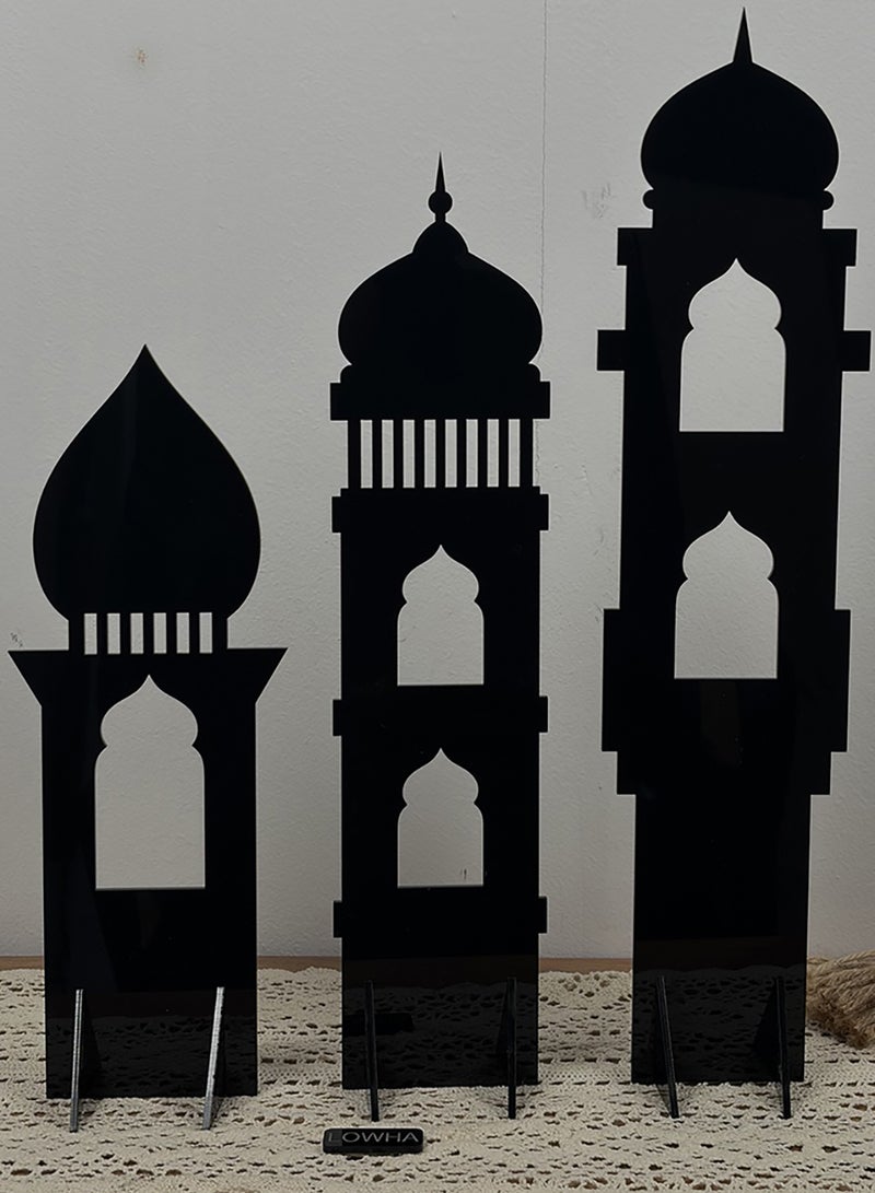 LOWHA Set of Three Acrylic Islamic Decorative Stands for Ramadan Decor - Image 3