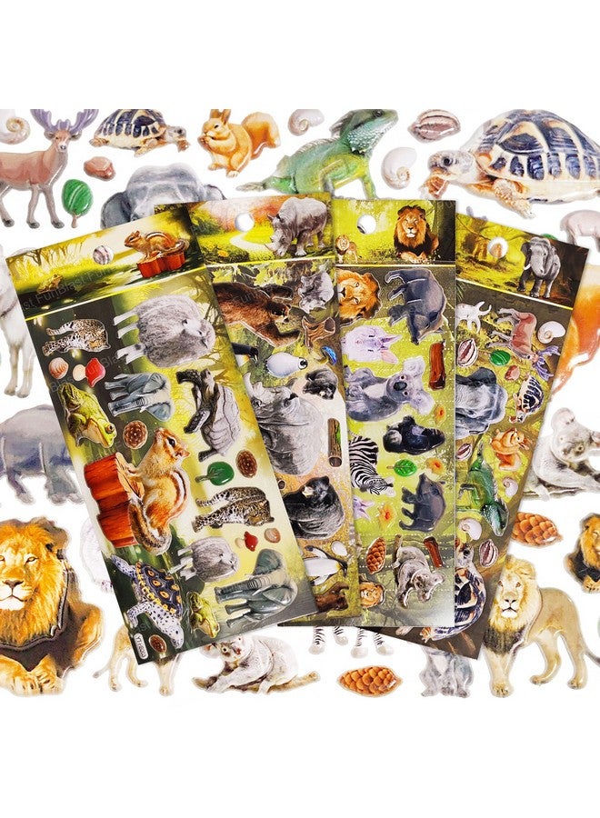 FunBlast Animal Figure Stickers for Kids- 4 Sheets, 80+ Stickers for Kids, 3D Puffy Kawaii Stickers for Boys, Cute Stickers, Aesthetic Sticker, Foam Stickers for Kids, Craft Stickers (Multicolor) - Image 1