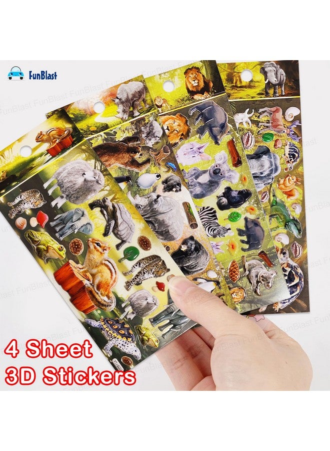 FunBlast Animal Figure Stickers for Kids- 4 Sheets, 80+ Stickers for Kids, 3D Puffy Kawaii Stickers for Boys, Cute Stickers, Aesthetic Sticker, Foam Stickers for Kids, Craft Stickers (Multicolor) - Image 5