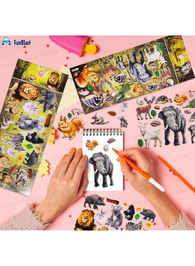 FunBlast Animal Figure Stickers for Kids- 4 Sheets, 80+ Stickers for Kids, 3D Puffy Kawaii Stickers for Boys, Cute Stickers, Aesthetic Sticker, Foam Stickers for Kids, Craft Stickers (Multicolor) - Image 4