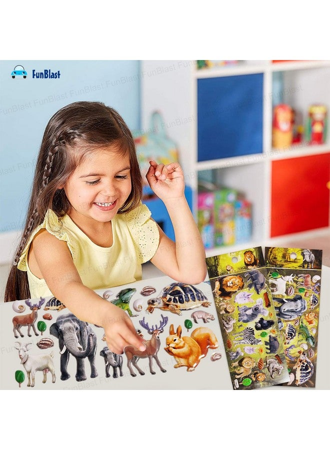 FunBlast Animal Figure Stickers for Kids- 4 Sheets, 80+ Stickers for Kids, 3D Puffy Kawaii Stickers for Boys, Cute Stickers, Aesthetic Sticker, Foam Stickers for Kids, Craft Stickers (Multicolor) - Image 3