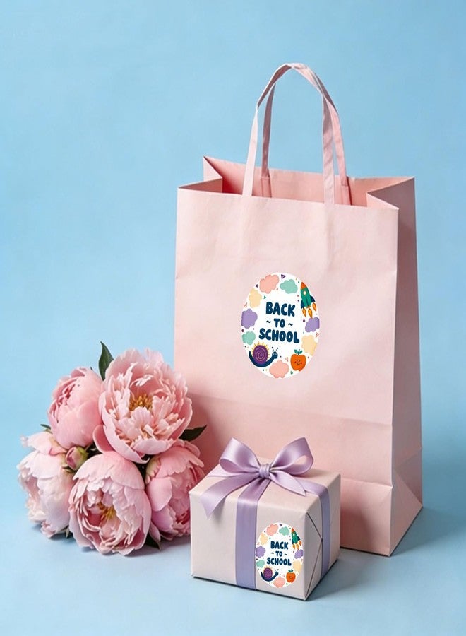 SLGIFT 48pcs Colorful Back to School Circular Stickers | Featuring Rocket, Snail, Apple, and Clouds Designs for Gift Packaging - Image 5