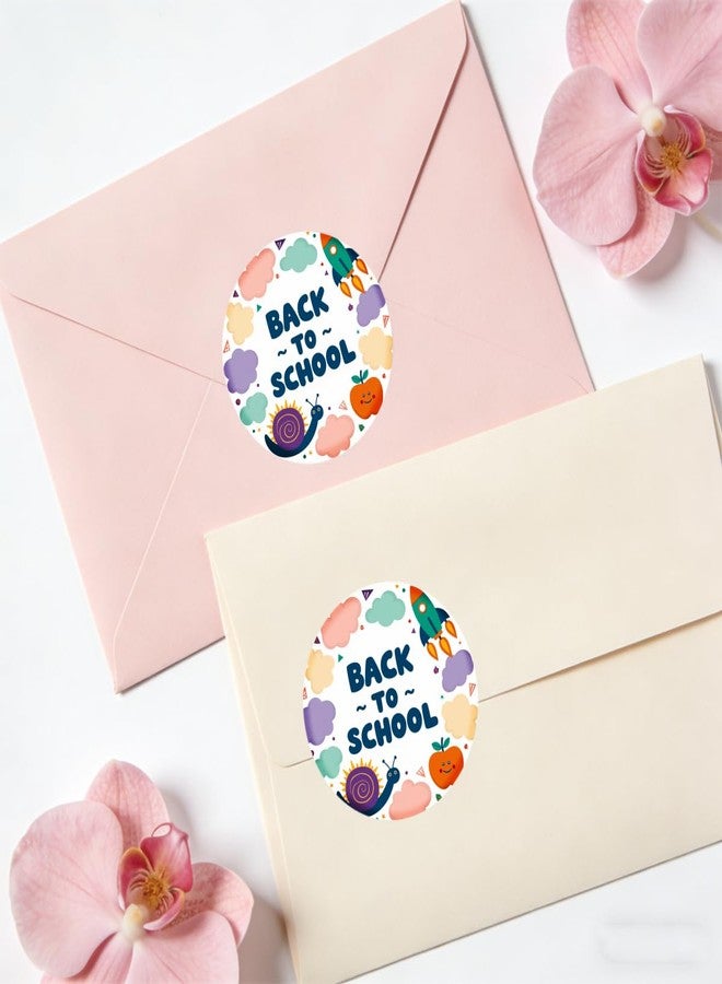 SLGIFT 48pcs Colorful Back to School Circular Stickers | Featuring Rocket, Snail, Apple, and Clouds Designs for Gift Packaging - Image 3
