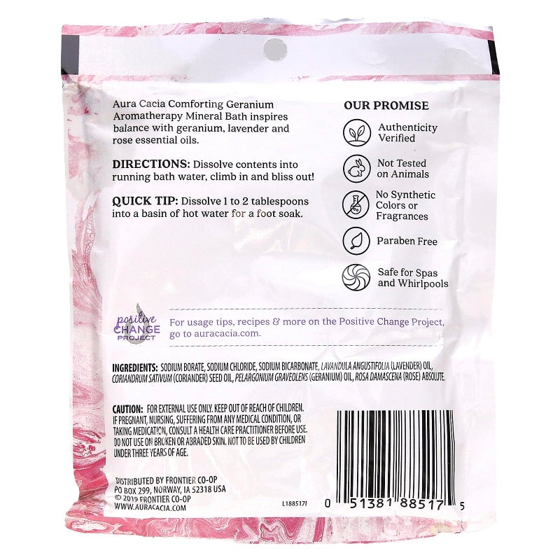 Aura Cacia Mineral Bath, Comforting Geranium, 2.5 Ounce - Image 2