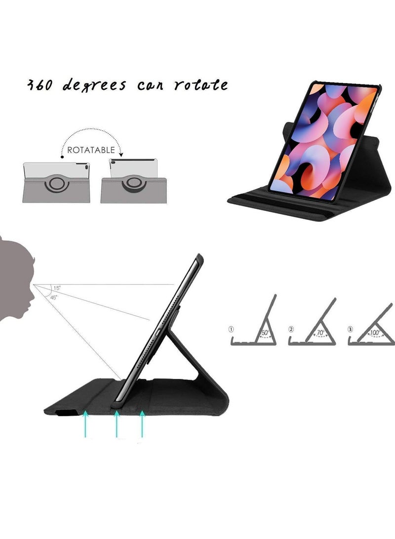 Mmmon Compatible with Xiaomi Pad 6/6 Pro Tablet case for Protector Pebbled Rotating 360 Protective Case Holster(Black) - Image 2
