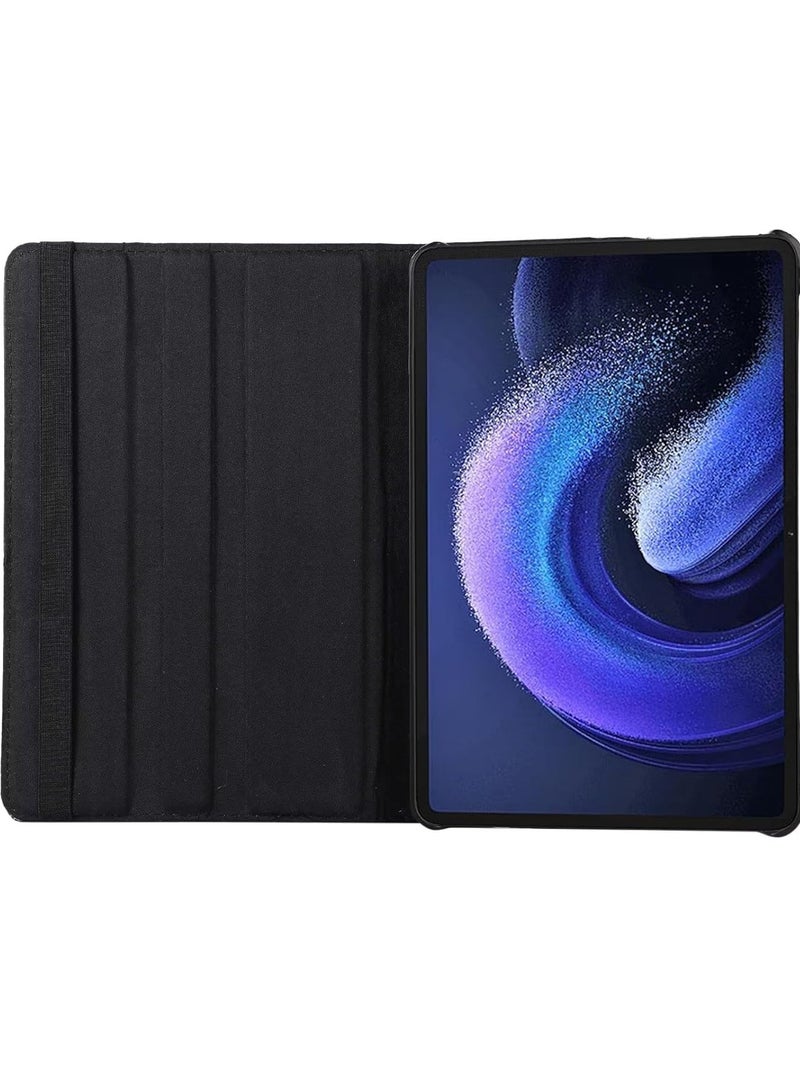 Mmmon Compatible with Xiaomi Pad 6/6 Pro Tablet case for Protector Pebbled Rotating 360 Protective Case Holster(Black) - Image 3