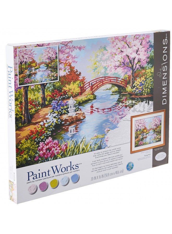 Dimensions Paint By Number Japan Garden Multicolor, 20 inches x 16 inches - Image 2