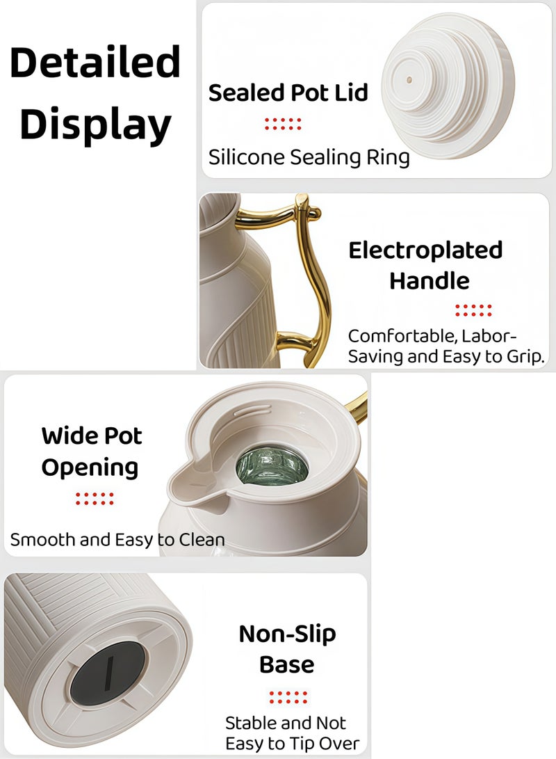 Thermos,1.0L large capacity,Vacuum double-wall glass liner,Silver-coated inner layer for enhanced insulation,BPA-free thick PP outer body,Food-grade glass inner bottle ,Hand-blown red glass liner, odor-free,Wide mouth for easy filling and cleaning,Leak-proof screw lid with silicone seal,Non-slip base,Suitable for pregnant women and infants - Image 4