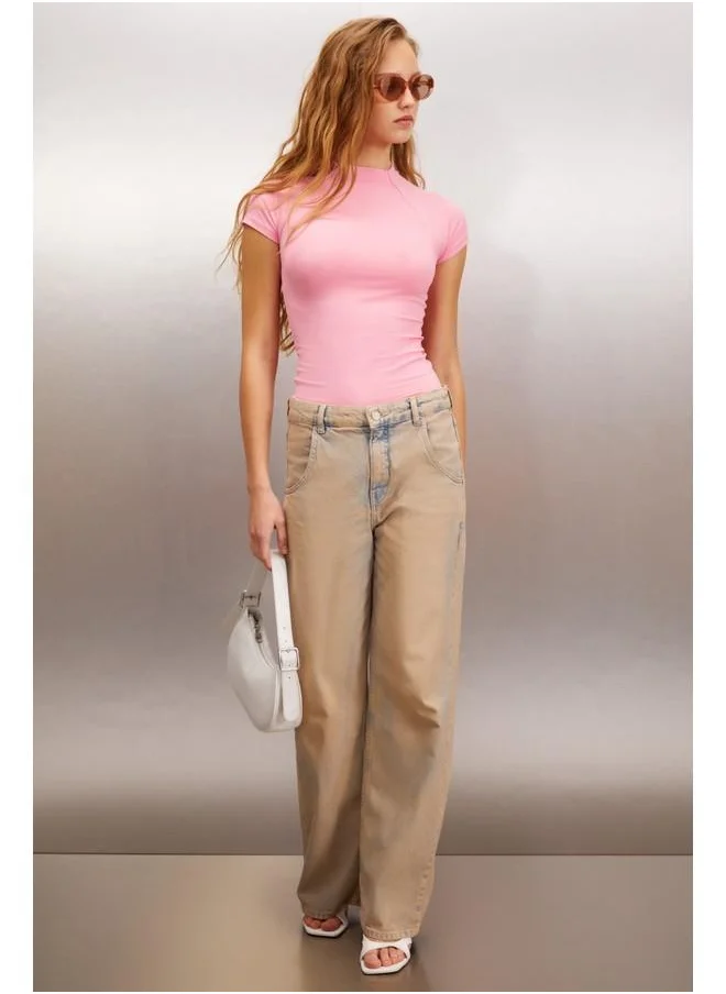 GRIMELANGE Grimelange Abrial Women's Slim Pink Blouse