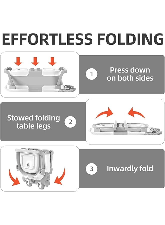 Collapsible Baby Bathtub Set For Infants To Toddler With Real Time Temp Monitor+Floating Cushion Applicable 0 36 Month Perfect Portable Travel Baby Tub For Newborns - Image 4