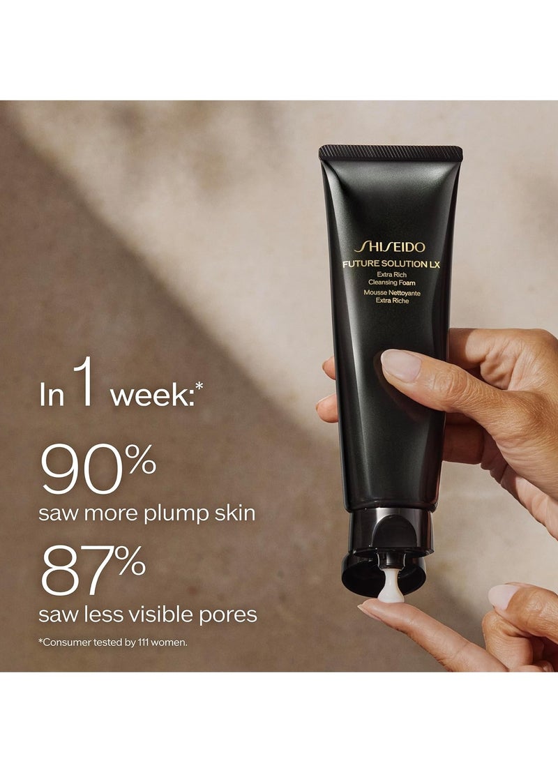 Shiseido Shiseido Future Solution LX Extra Rich Cleansing Foam - 125 mL - Rich Foaming Cleanser for Smooth and Vibrant Skin - Non-Comedogenic - All Skin Types - Image 2