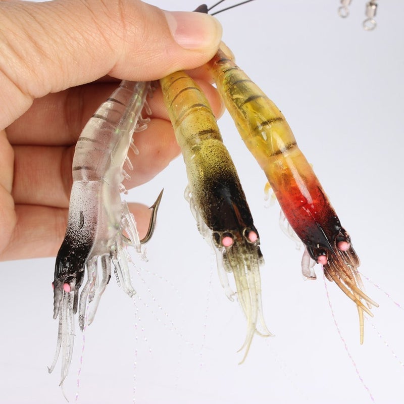 Goture Soft Lures Shrimp Bait Set, Freshwater/Saltwater, Trout Bass Salmon, 12 Piece - Image 3