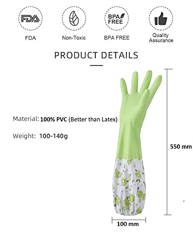 Giffy Reusable Winter Double Layer Thickening/Inner Cotton Lining, Elbow Length, PVC Kitchen Dish-washing Cleaning Gloves for Winters, Pack of 1, Multicolor - Image 3