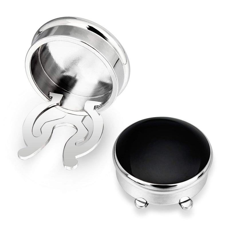 Elegant Button Covers Cufflinks for Men â€“Imitation Cufflinks for Menâ€™s Shirt (Black)