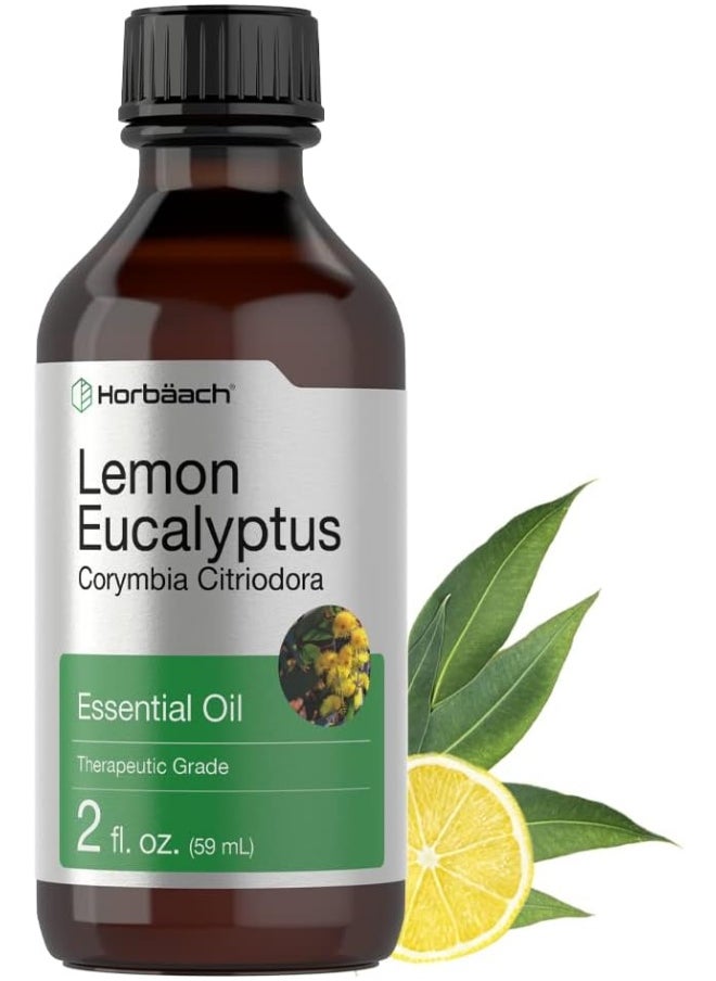 Horbäach Horbäach Lemon Eucalyptus Essential Oil | 2 oz | for Massage, Bath, Diffuser, DIY Projects & More | from Lemon Eucalyptus Plant  - Image 1