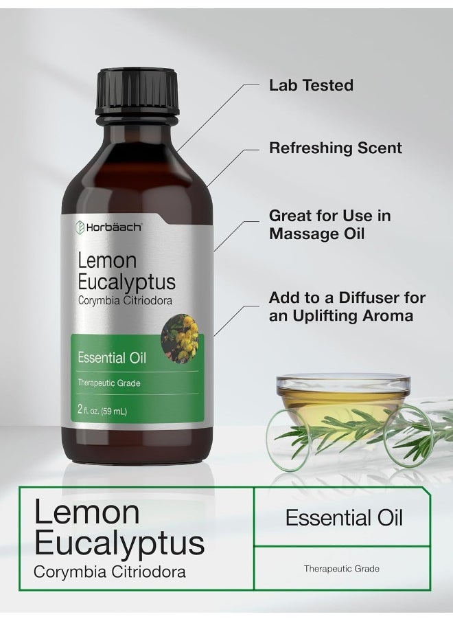 Horbäach Horbäach Lemon Eucalyptus Essential Oil | 2 oz | for Massage, Bath, Diffuser, DIY Projects & More | from Lemon Eucalyptus Plant  - Image 3