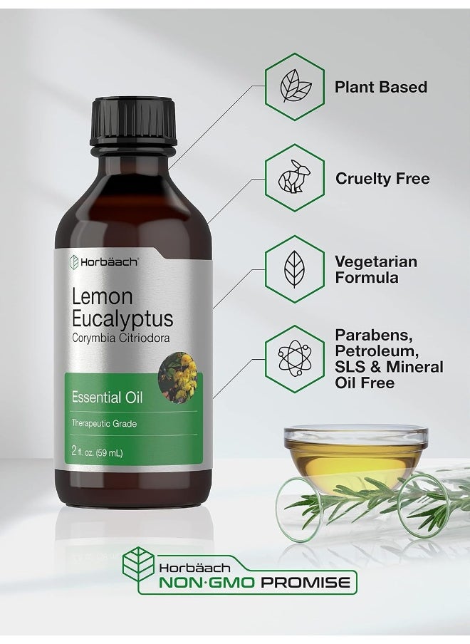 Horbäach Horbäach Lemon Eucalyptus Essential Oil | 2 oz | for Massage, Bath, Diffuser, DIY Projects & More | from Lemon Eucalyptus Plant  - Image 4