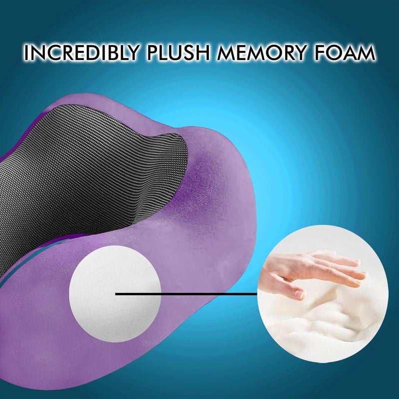 GREELI Premium Memory Foam Luxury Travel Neck Rest Pillow with Super Soft Removable Cover, Multipurpose Comfortable Travel Pillow for Men and Women (Lavender Combo) - Image 4
