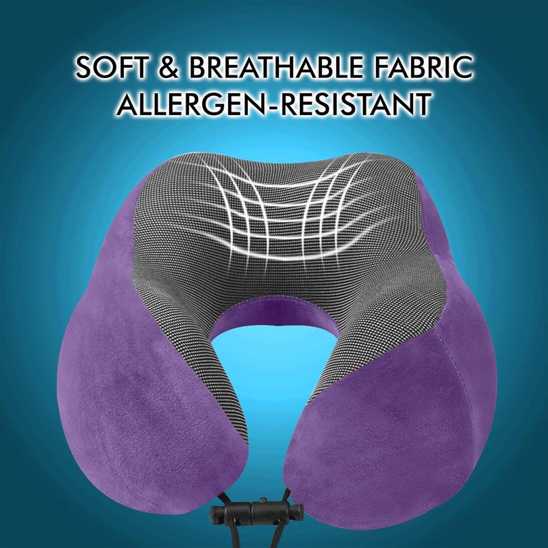 GREELI Premium Memory Foam Luxury Travel Neck Rest Pillow with Super Soft Removable Cover, Multipurpose Comfortable Travel Pillow for Men and Women (Lavender Combo) - Image 3
