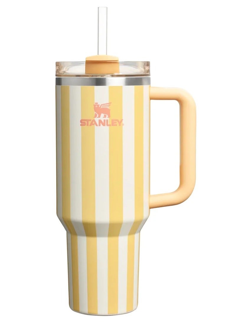 Stanley STANLEY Quencher H2.0 Tumbler with Handle and Straw 40 oz  Flowstate 3 Position Lid Cup Holder Compatible for Travel Insulated Stainless Steel Cup  BPA Free oasis yellow - Image 1