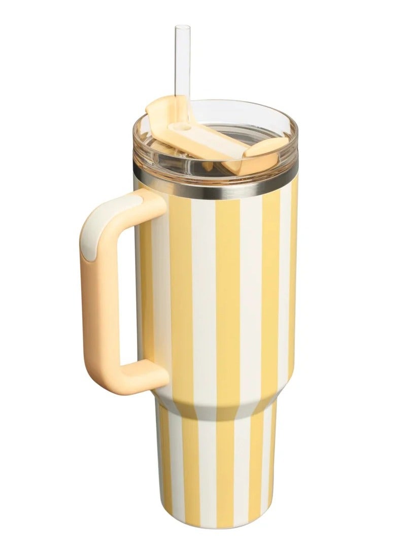 Stanley STANLEY Quencher H2.0 Tumbler with Handle and Straw 40 oz  Flowstate 3 Position Lid Cup Holder Compatible for Travel Insulated Stainless Steel Cup  BPA Free oasis yellow - Image 3