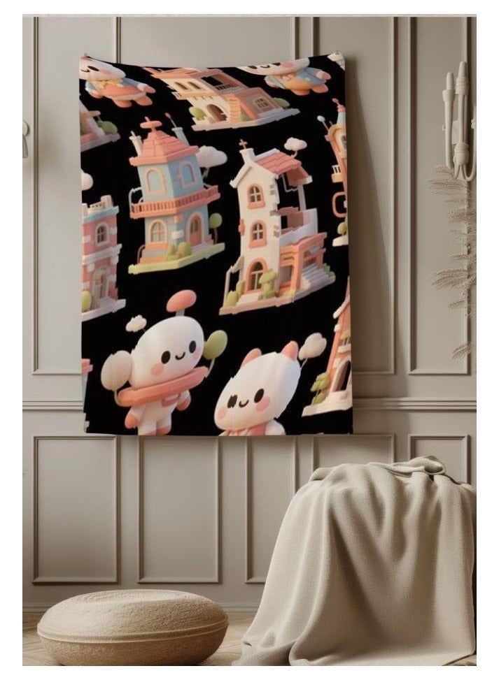 عام بطانية رقيقة من الفانيلا الكرتونية للأطفال أو الطلاب (دافئة ومريحة ومناسبة للنوم والألعاب) 100 سم * 150 سم - 1151 - Image 3